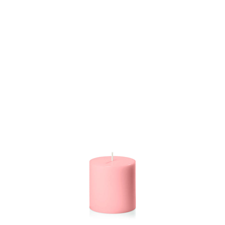 Coral Pink 7cm x 7cm Pillar Pack of 1