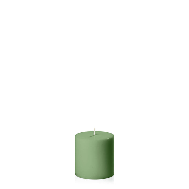 Green 7cm x 7cm Pillar Pack of 1