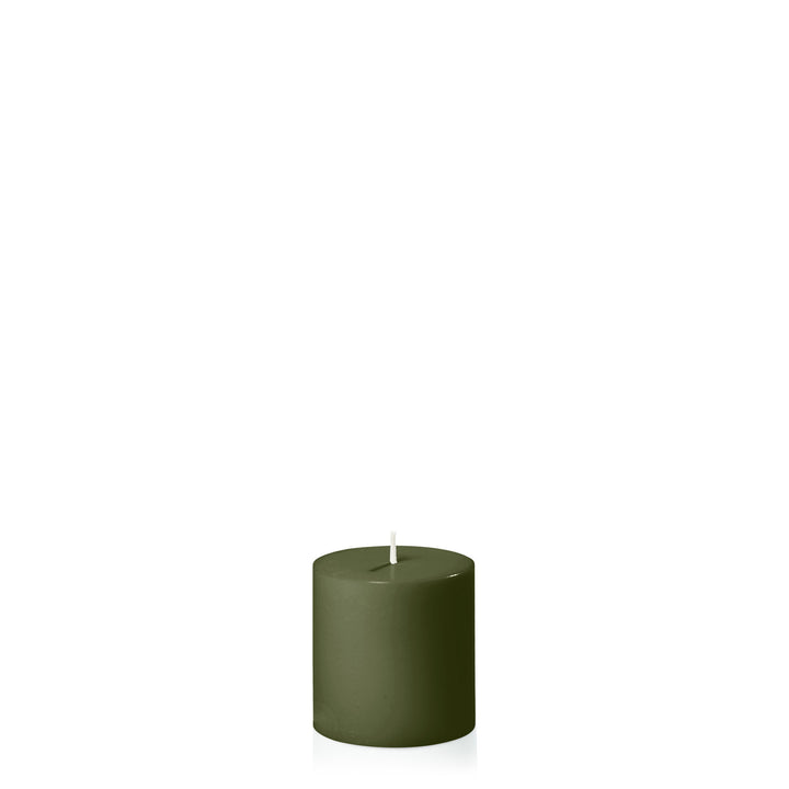 Olive 7cm x 7cm Pillar Pack of 1