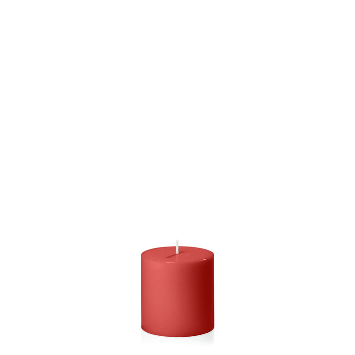 Red 7cm x 7cm Pillar Pack of 1