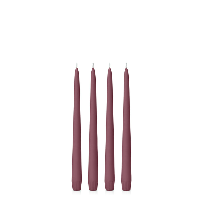 Burgundy 25cm Taper Candles Pack of 4