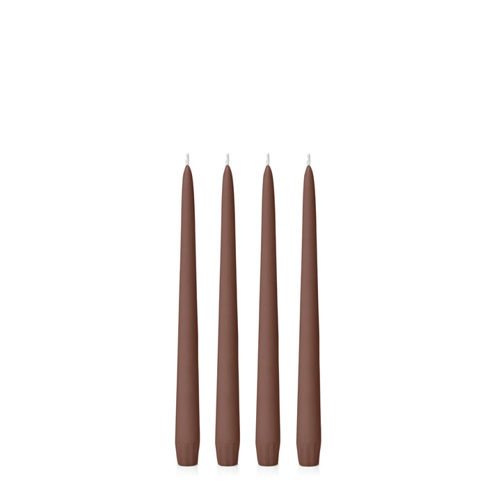 Chocolate 25cm Taper Candles Pack of 4