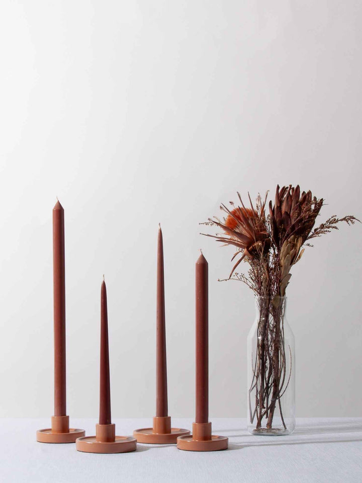 Chocolate 25cm Taper Candles Pack of 4