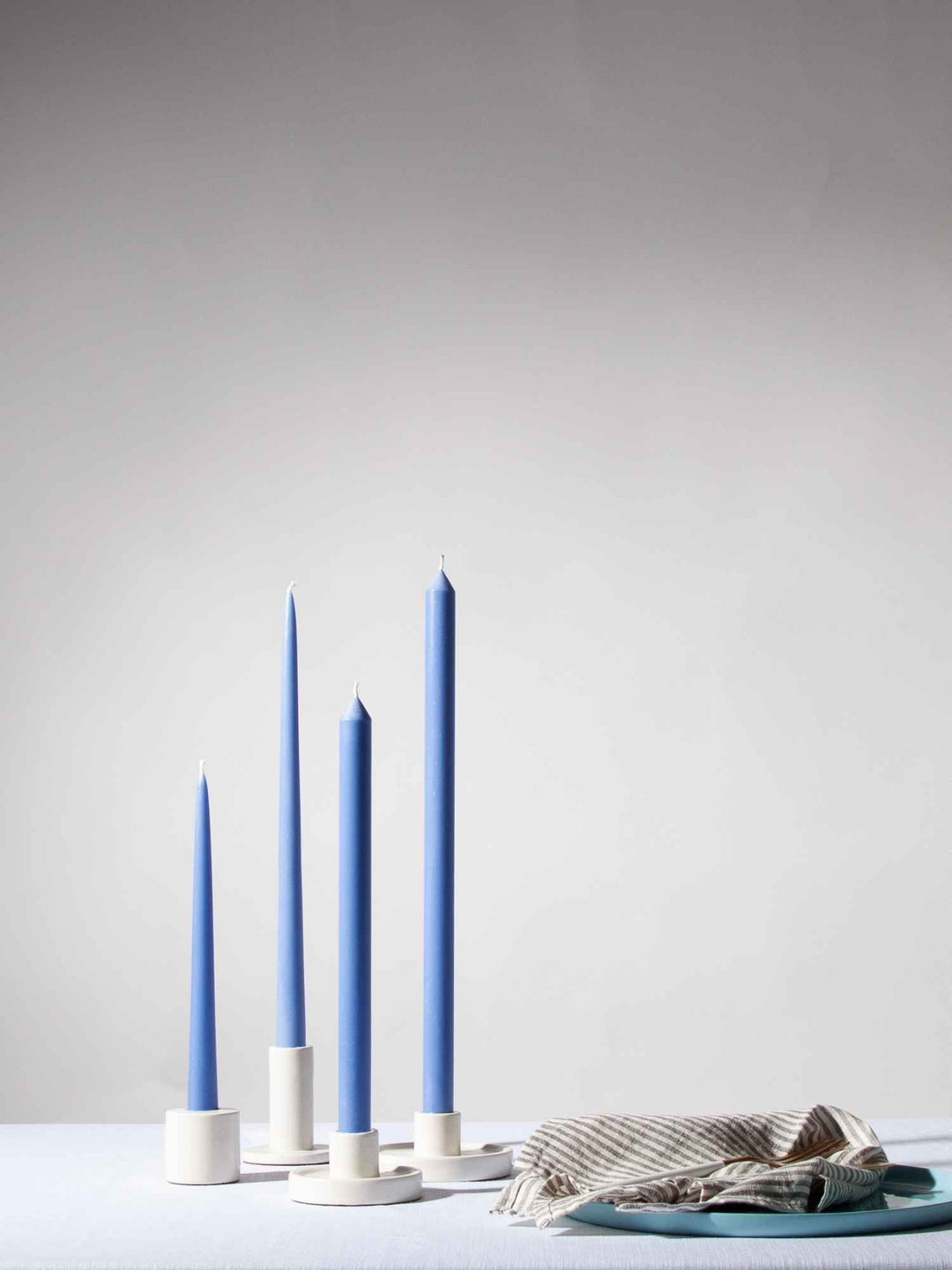 Dusty Blue 25cm Taper Candles Pack of 4