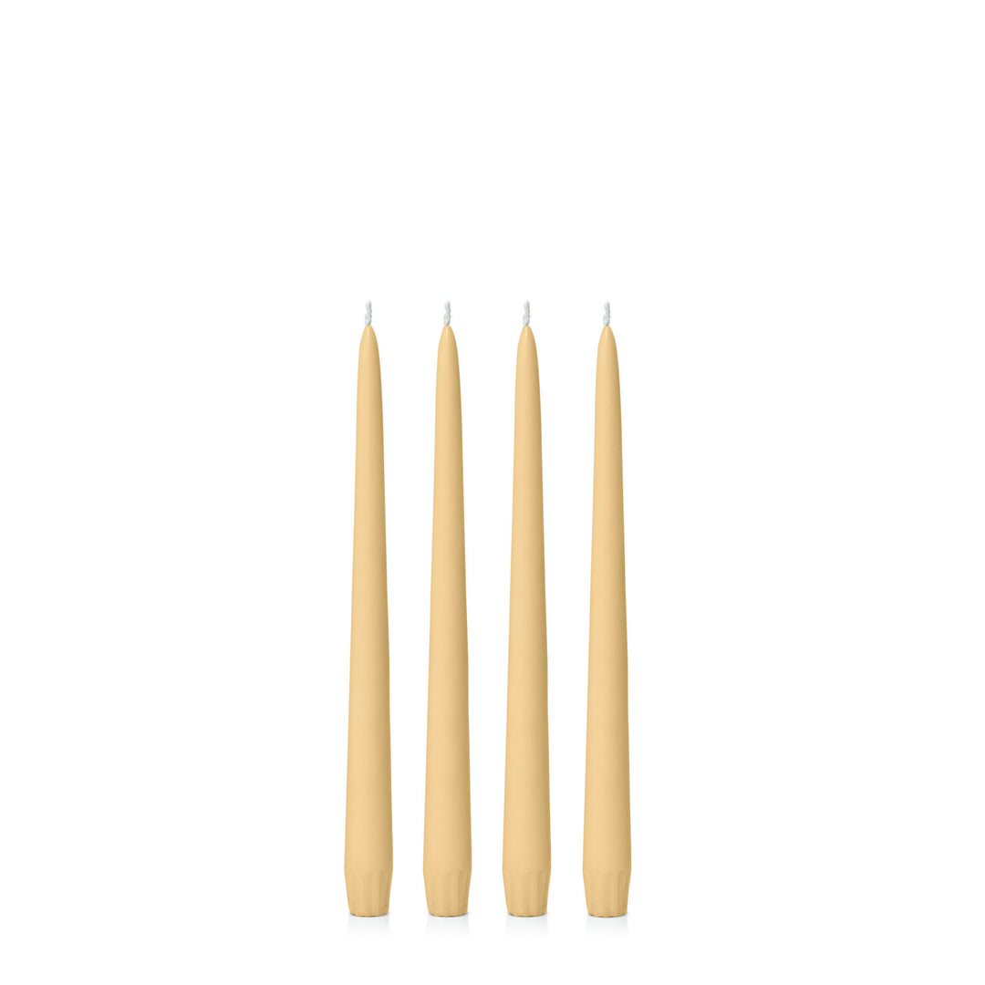 Gold 25cm Taper Candles Pack of 4