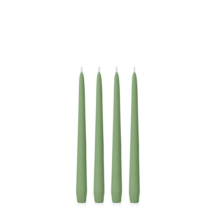 Green 25cm Taper Candles Pack of 4