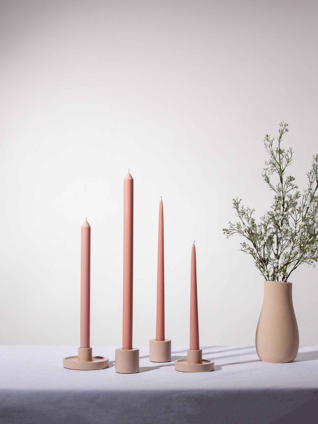 Heritage Rose 25cm Taper Candles Pack of 4