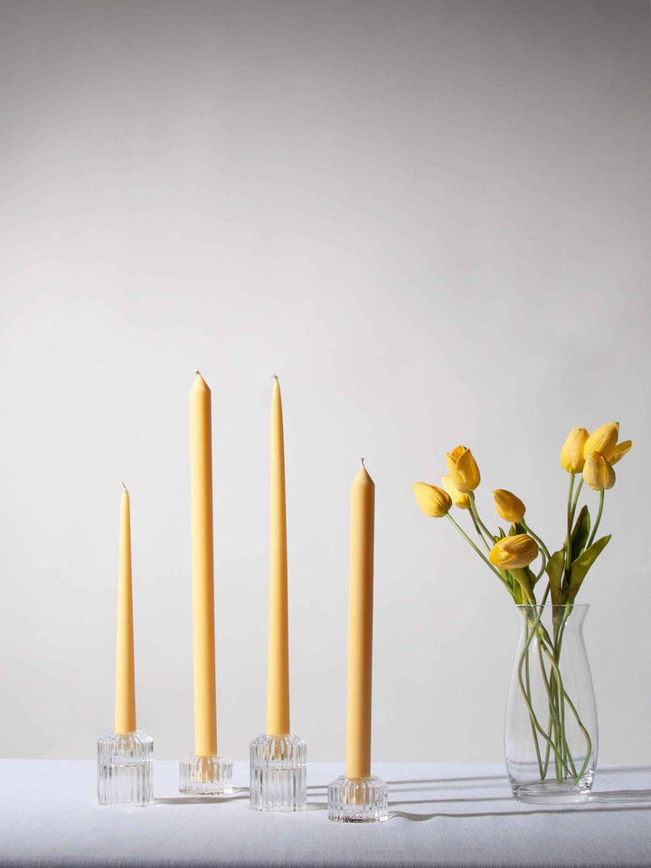 Lemon 25cm Taper Candles Pack of 4