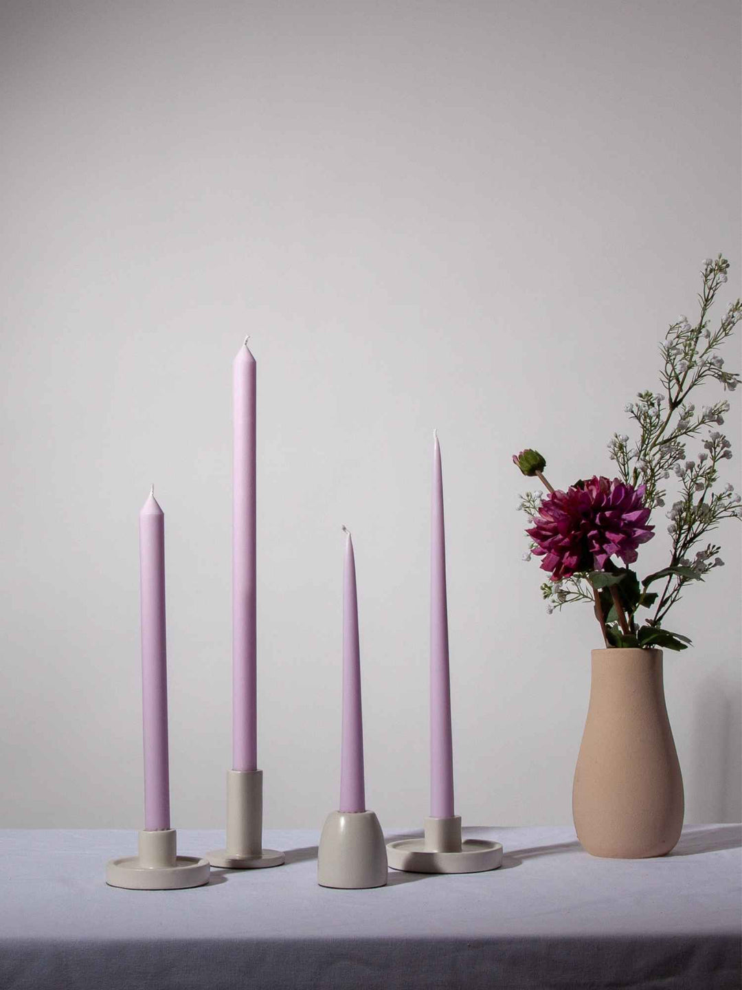 Lilac 25cm Taper Candles Pack of 4