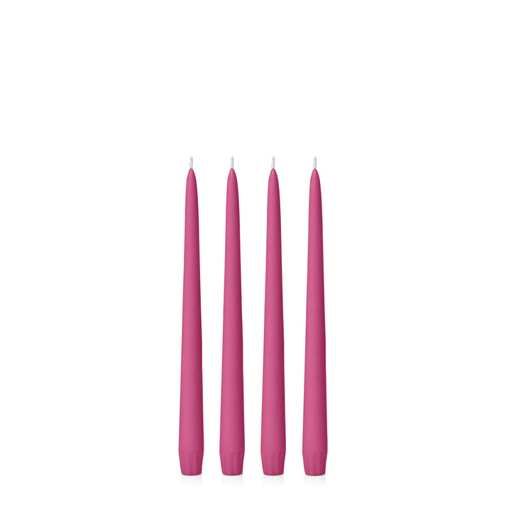 Magenta 25cm Taper Candles Pack of 4