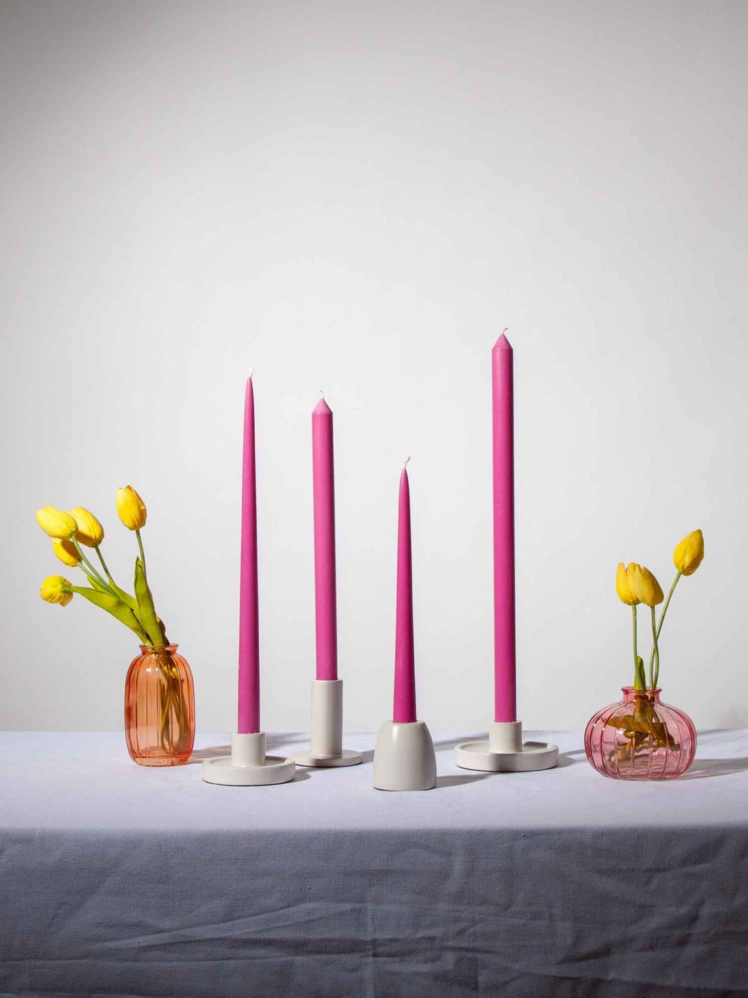 Magenta 25cm Taper Candles Pack of 4