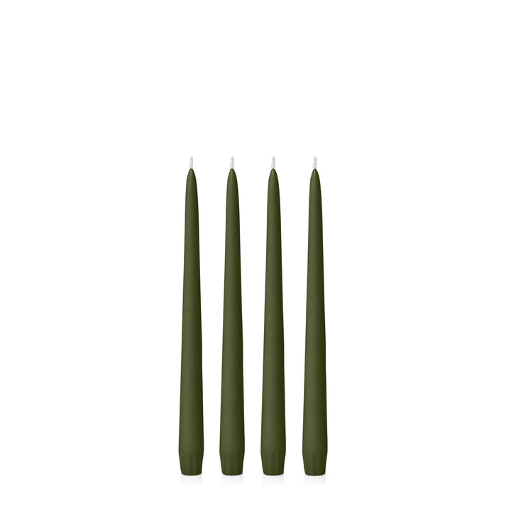 Olive 25cm Taper Candles Pack of 4