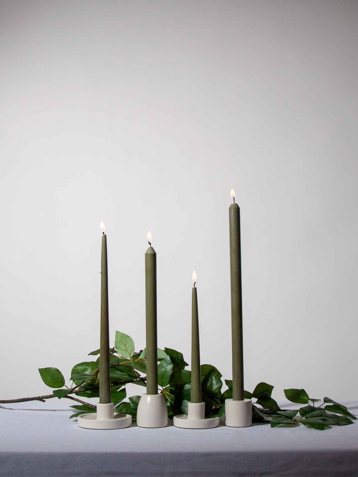 Olive 25cm Taper Candles Pack of 4