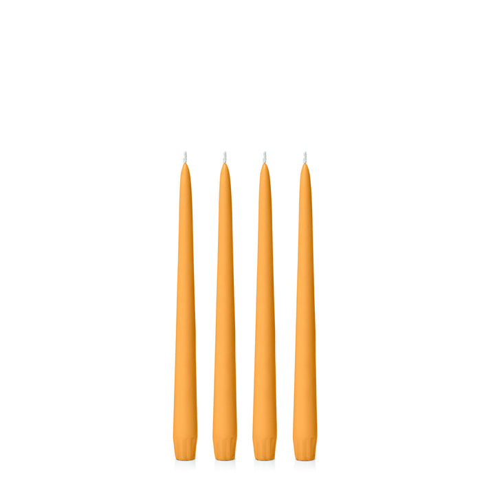 Orange 25cm Taper Candles Pack of 4