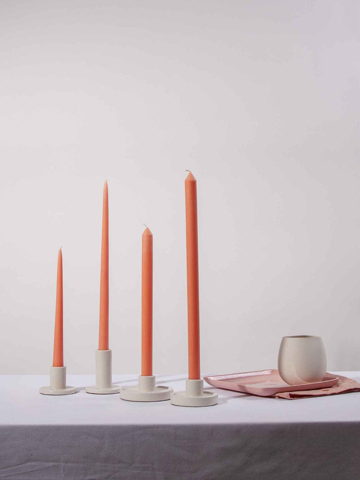 Peach 25cm Taper Candles Pack of 4