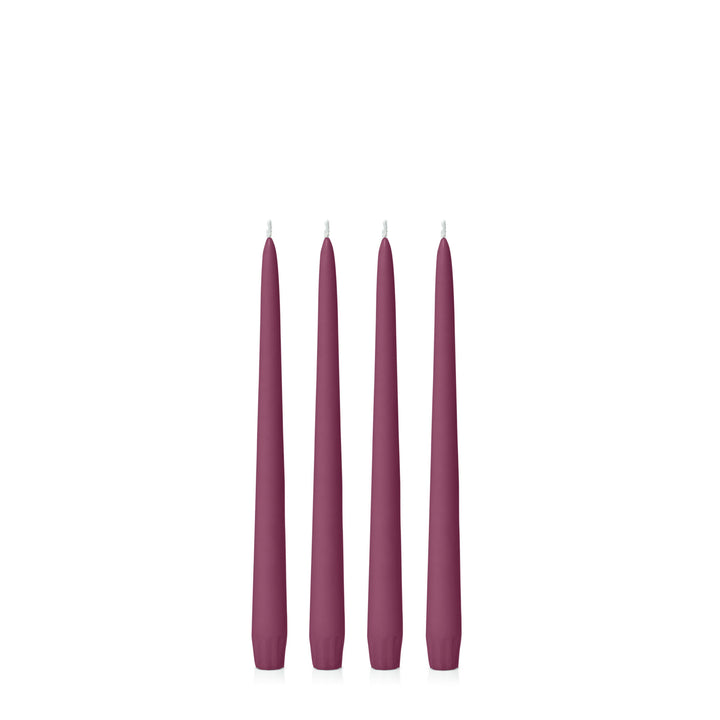 Plum 25cm Taper Candles Pack of 4