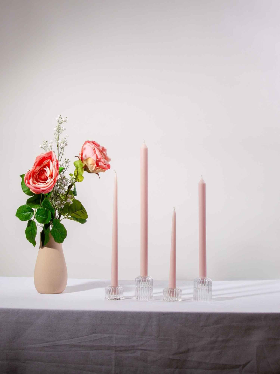 Pastel Pink 25cm Taper Candles Pack of 4