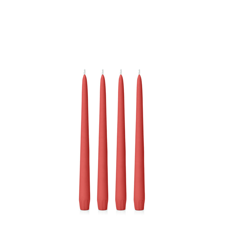 Red 25cm Taper Candles Pack of 4