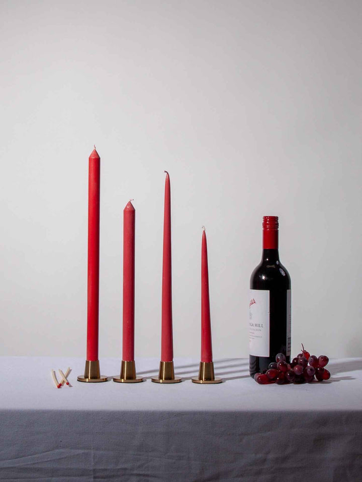 Red 25cm Taper Candles Pack of 4