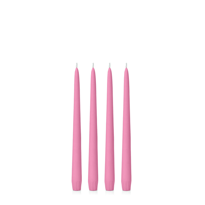 Rose Pink 25cm Taper Candles Pack of 4