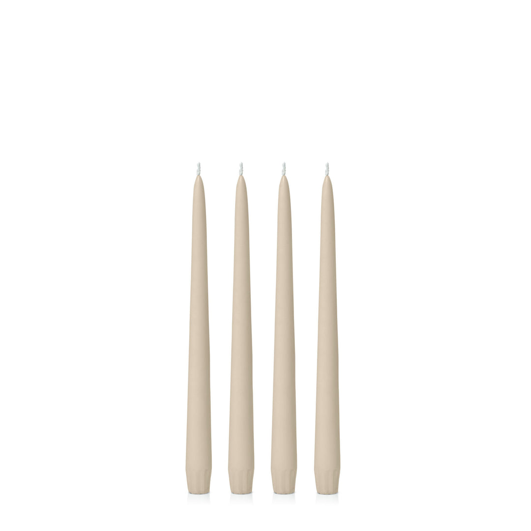 Sandstone 25cm Taper Candles Pack of 4