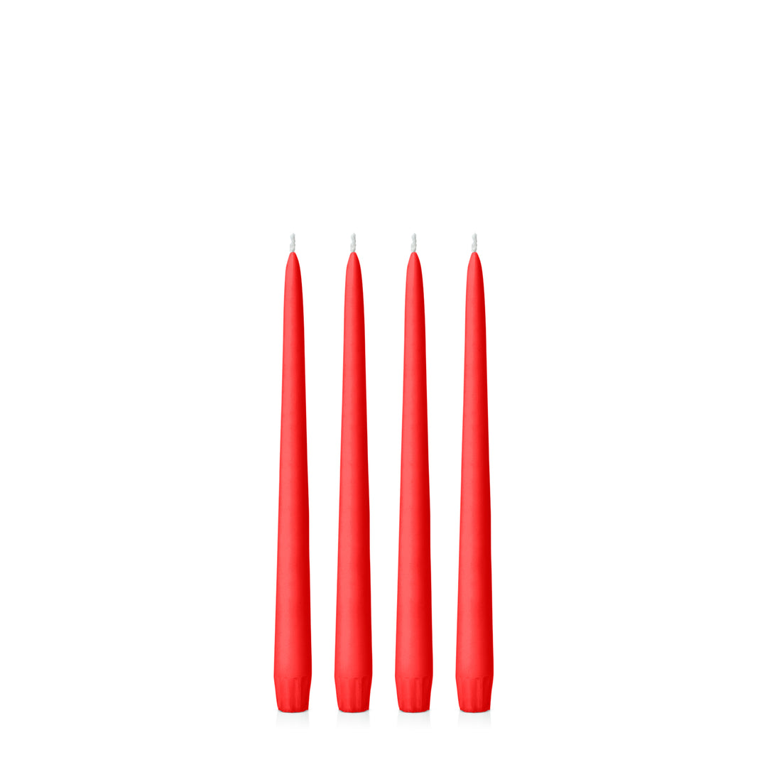 Scarlet 25cm Taper Candles Pack of 4