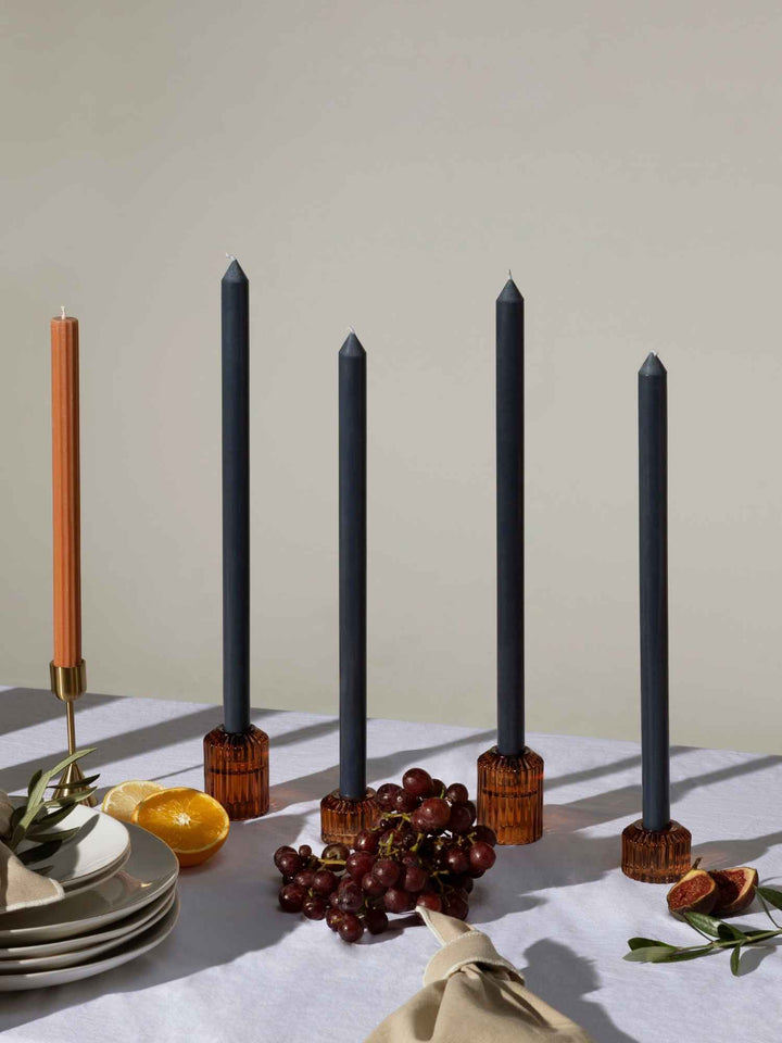 Steel Blue 25cm Taper Candles Pack of 4