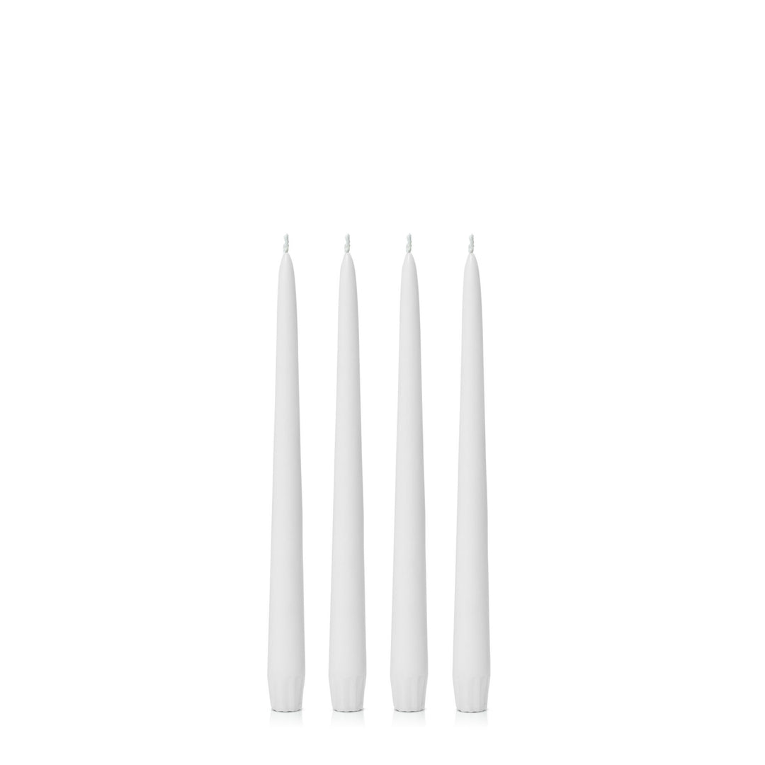 White 25cm Taper Candles Pack of 4