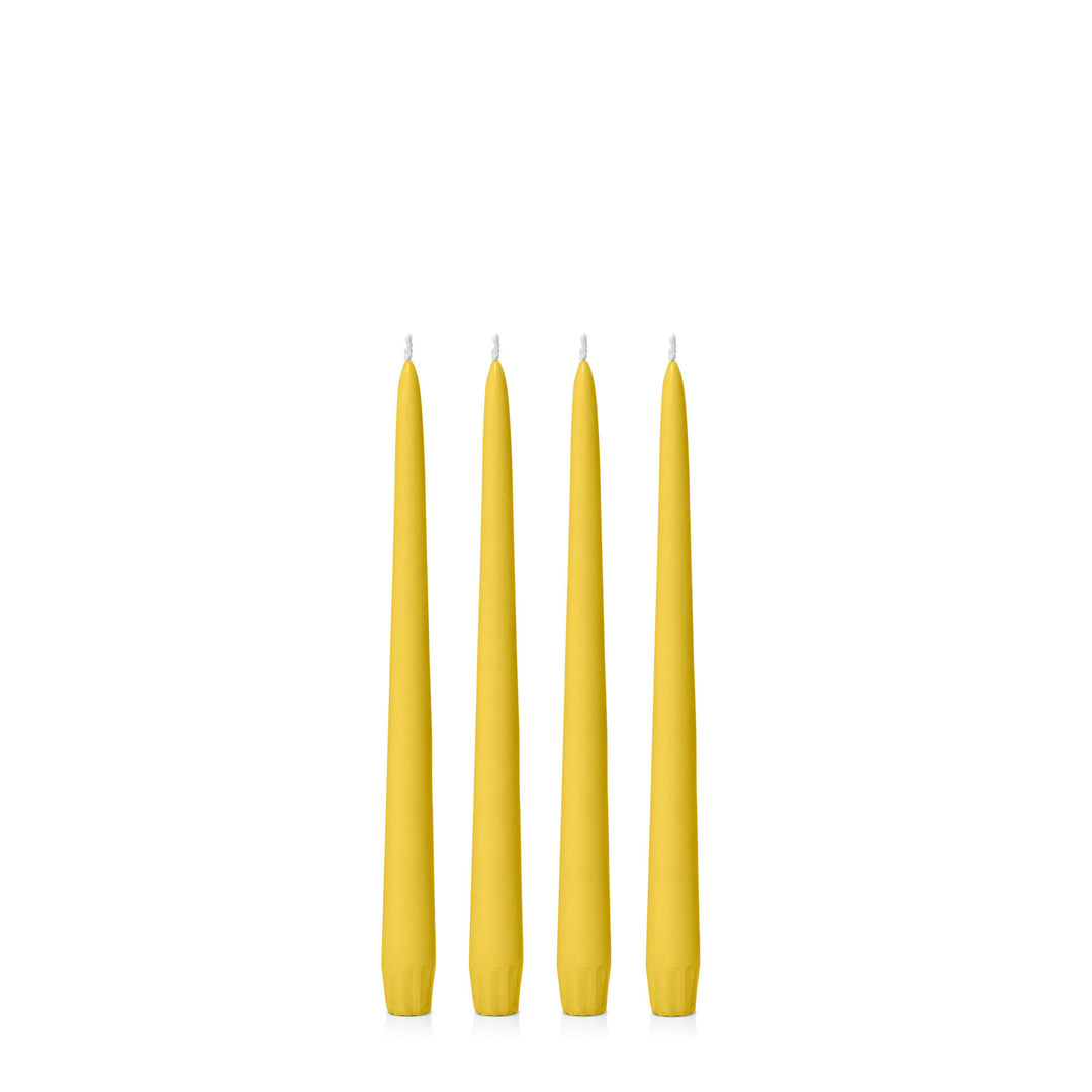 Yellow 25cm Taper Candles Pack of 4