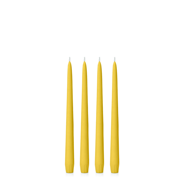 Yellow 25cm Taper Candles Pack of 4