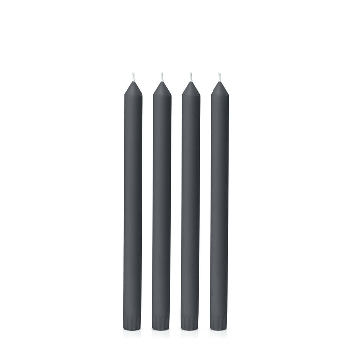 Charcoal 30cm Dinner Candles Pack of 4