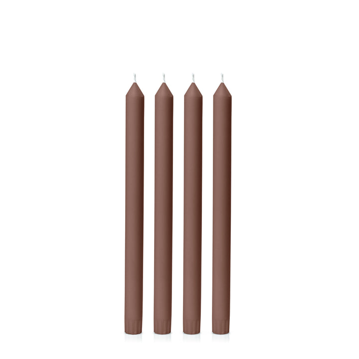 Chocolate 30cm Dinner Candles Pack of 4