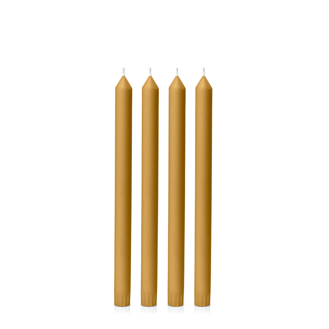 Mustard 30cm Dinner Candles Pack of 4