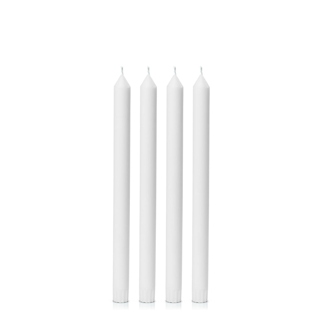 White 30cm Dinner Candles Pack of 4