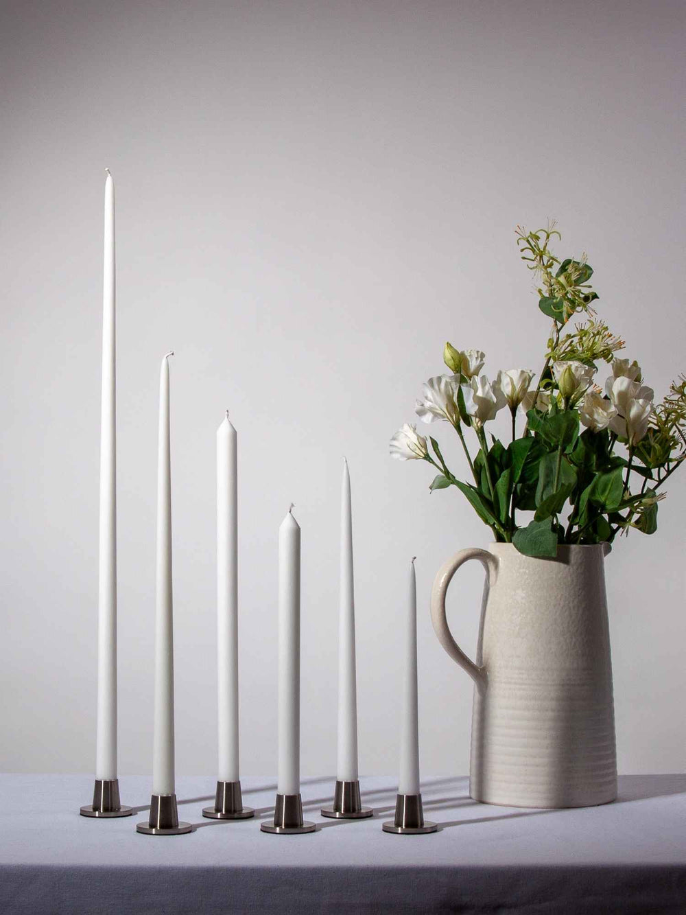 White 30cm Dinner Candles Pack of 4