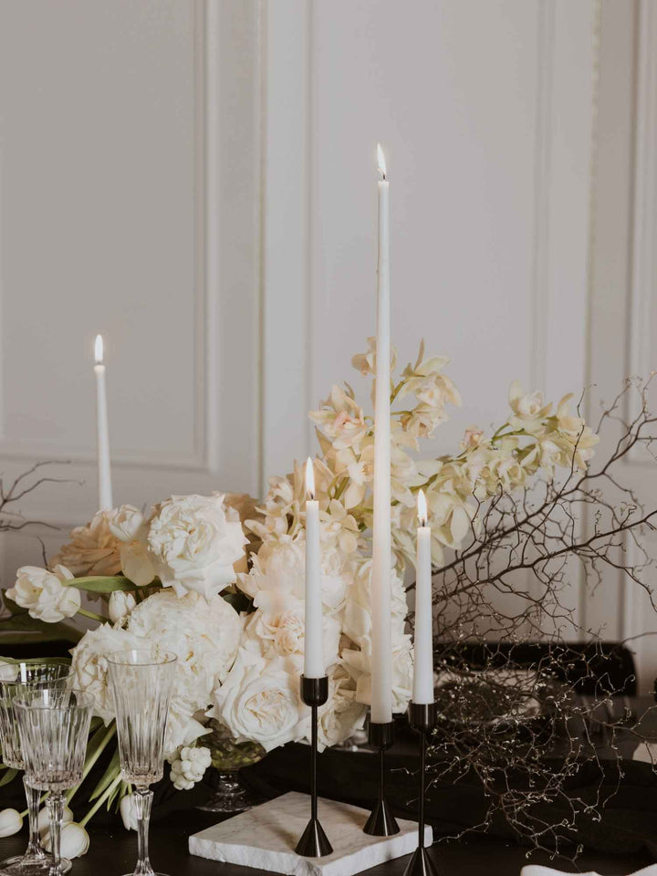 White 30cm Dinner Candles Pack of 4