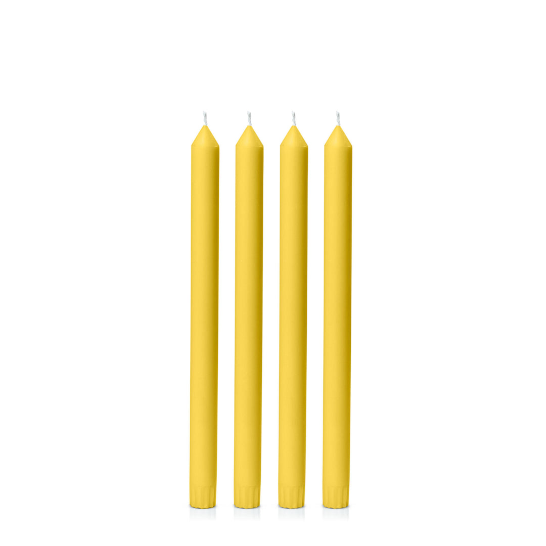 Yellow 30cm Dinner Candles Pack of 4