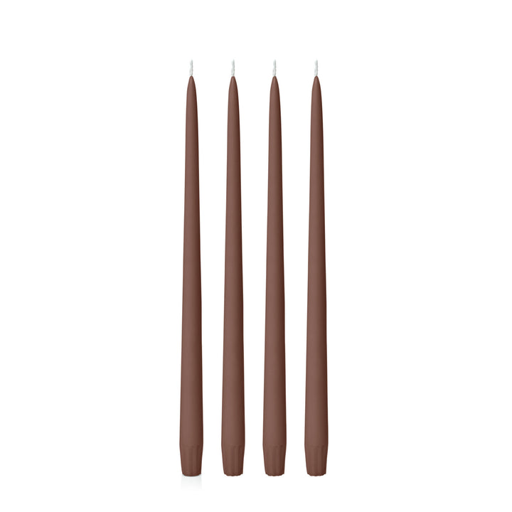 Chocolate 35cm Taper Candles Pack of 4