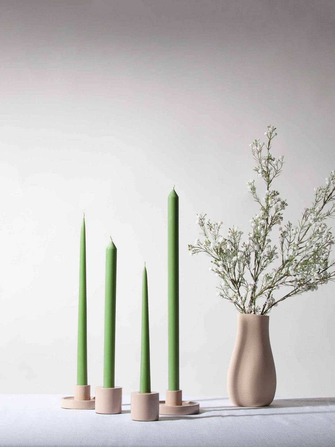 Green 35cm Taper Candles Pack of 4