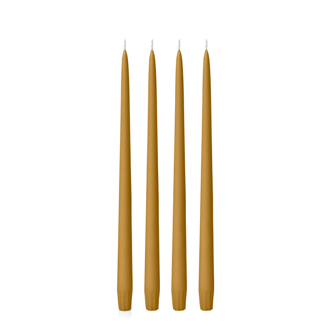 Mustard 35cm Taper Candles Pack of 4