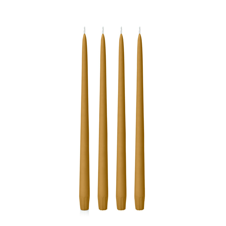 Mustard 35cm Taper Candles Pack of 4