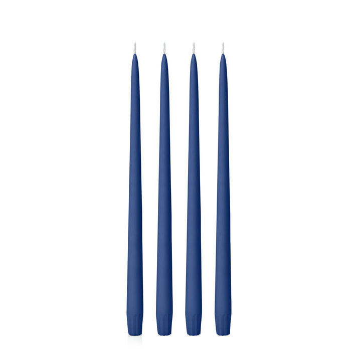 Navy 35cm Taper Candles Pack of 4