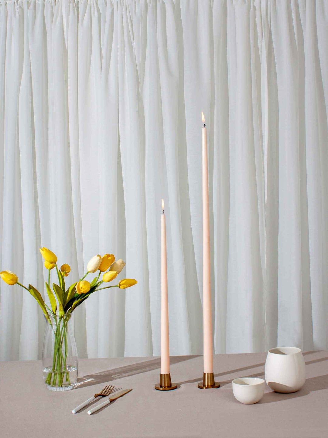 Nude 35cm Taper Candles Pack of 4