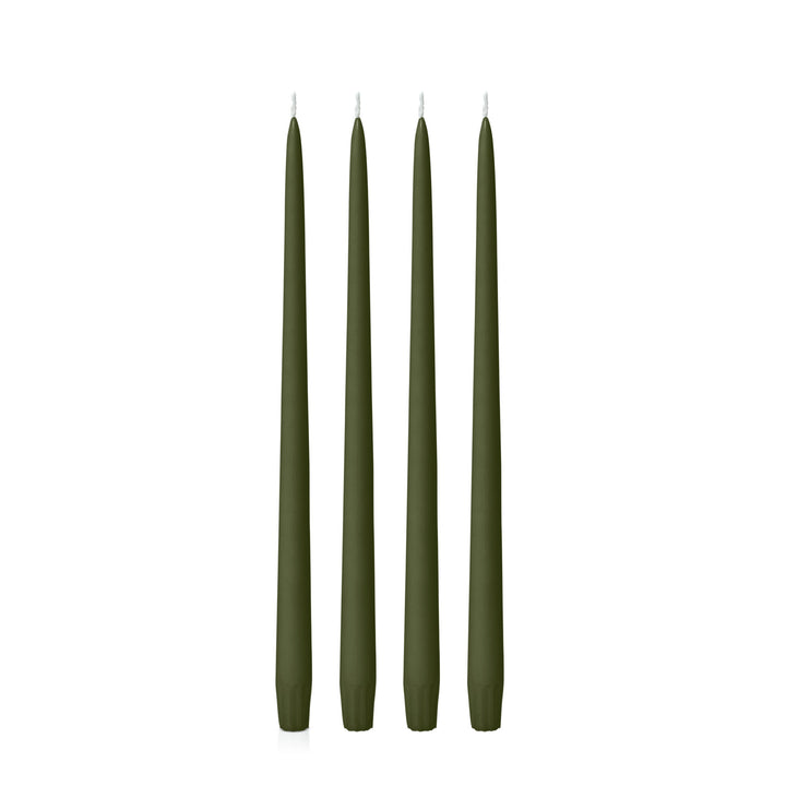 Olive 35cm Taper Candles Pack of 4