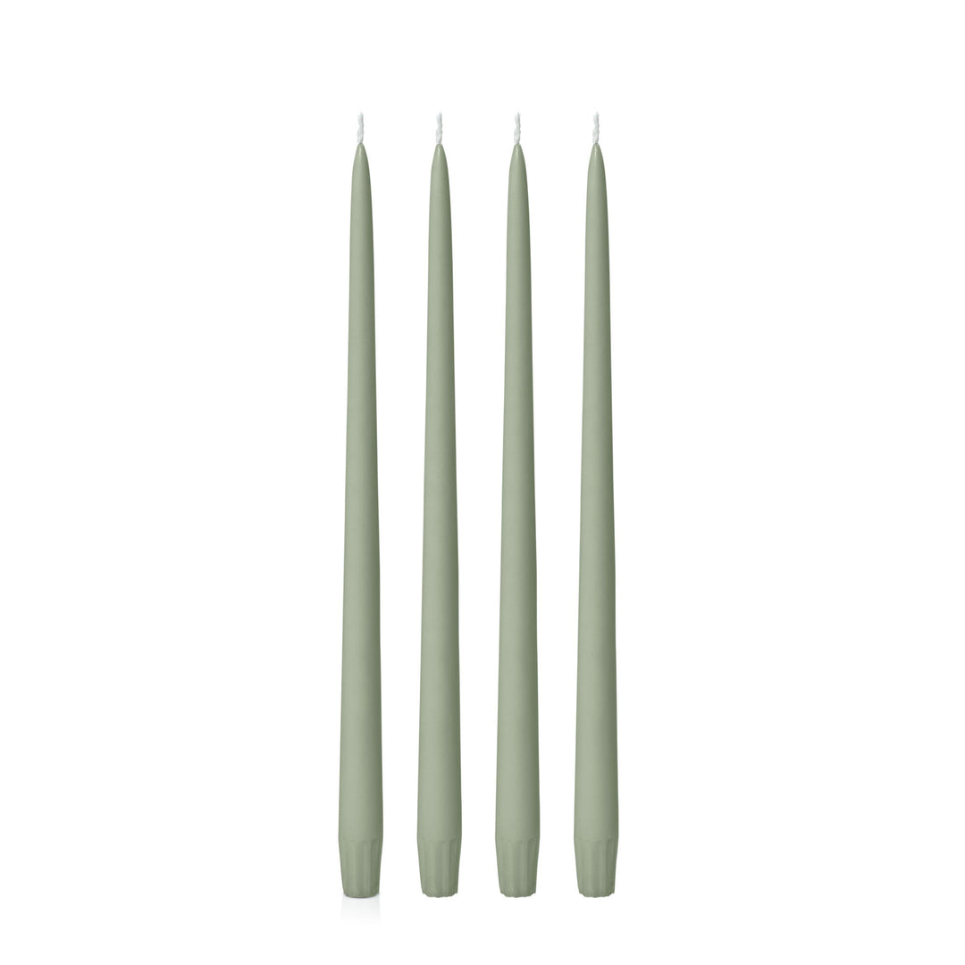 Pale Eucalypt 35cm Taper Candles Pack of 4