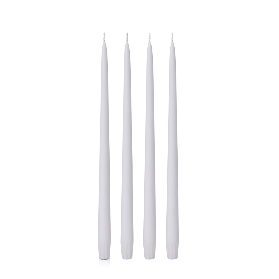 Silver Grey 35cm Taper Candles Pack of 4