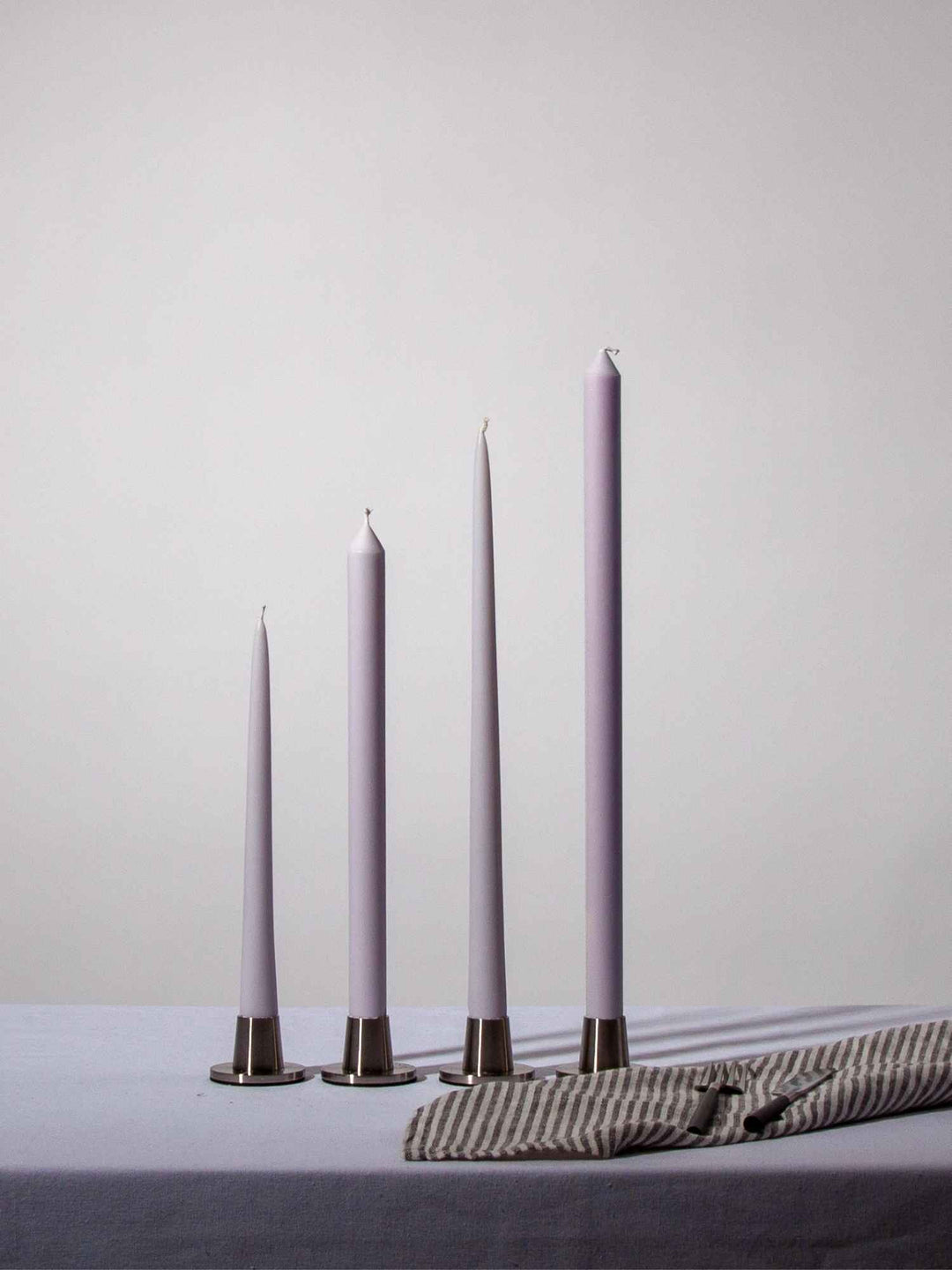 Silver Grey 35cm Taper Candles Pack of 4