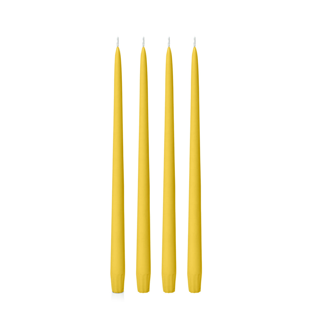 Yellow 35cm Taper Candles Pack of 4