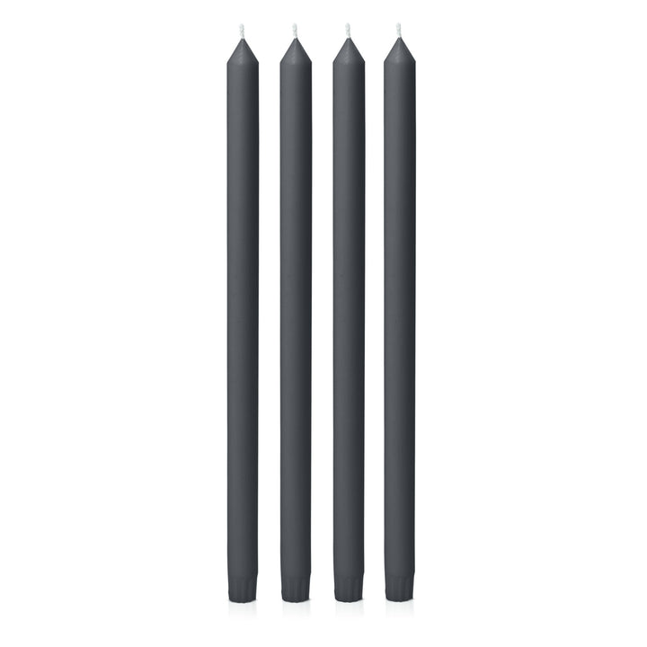 Charcoal 40cm Dinner Candles Pack of 4