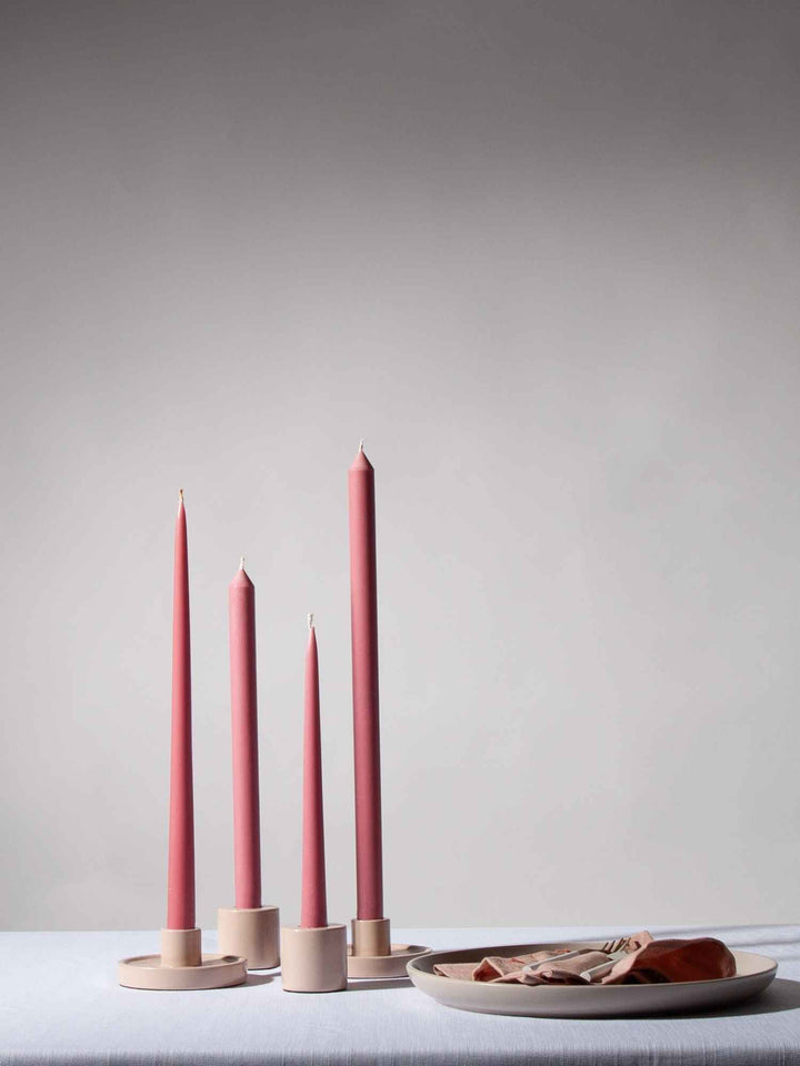 Dusty Pink 40cm Dinner Candles Pack of 4